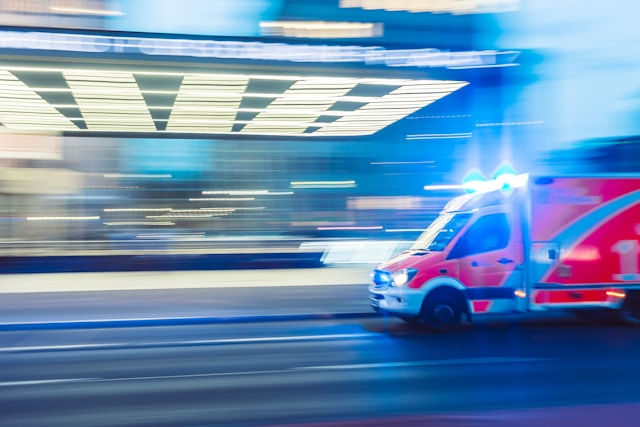Ambulance outside a hospital relating to medical negligence claims